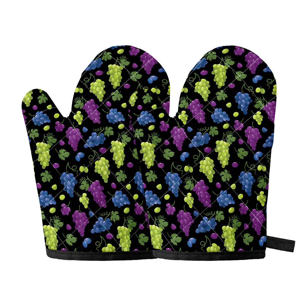 Colorful Grapes Pattern Print Oven Mitts