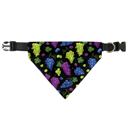 Colorful Grapes Pattern Print Over The Collar Dog Bandana