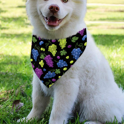 Colorful Grapes Pattern Print Over The Collar Dog Bandana