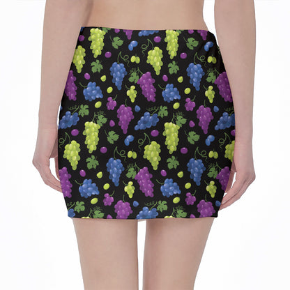 Colorful Grapes Pattern Print Pencil Mini Skirt