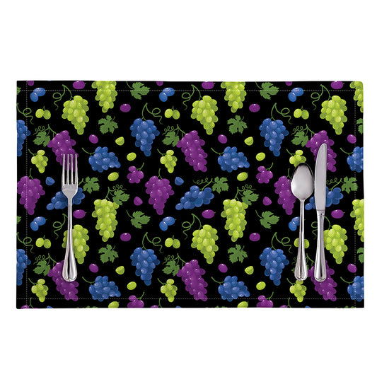 Colorful Grapes Pattern Print Placemat