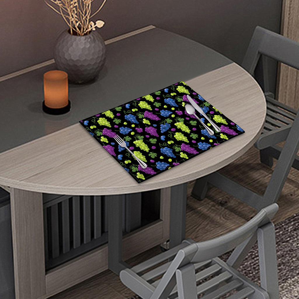 Colorful Grapes Pattern Print Placemat