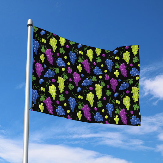 Colorful Grapes Pattern Print Polyester Flag