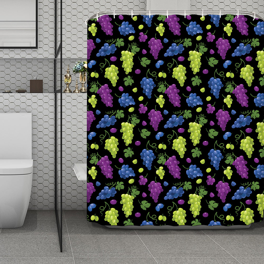 Colorful Grapes Pattern Print Polyester Shower Curtain