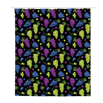 Colorful Grapes Pattern Print Polyester Shower Curtain