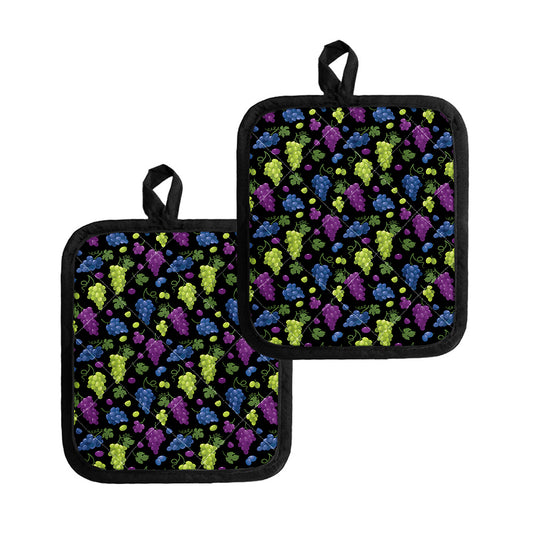 Colorful Grapes Pattern Print Pot Holders