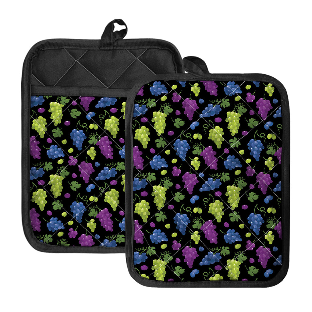 Colorful Grapes Pattern Print Pot Holders With Pocket