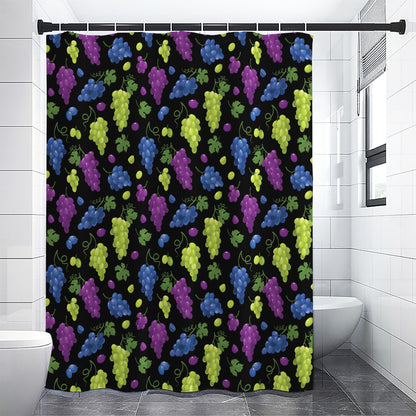 Colorful Grapes Pattern Print Premium Shower Curtain