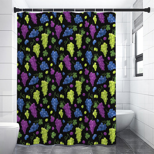 Colorful Grapes Pattern Print Premium Shower Curtain