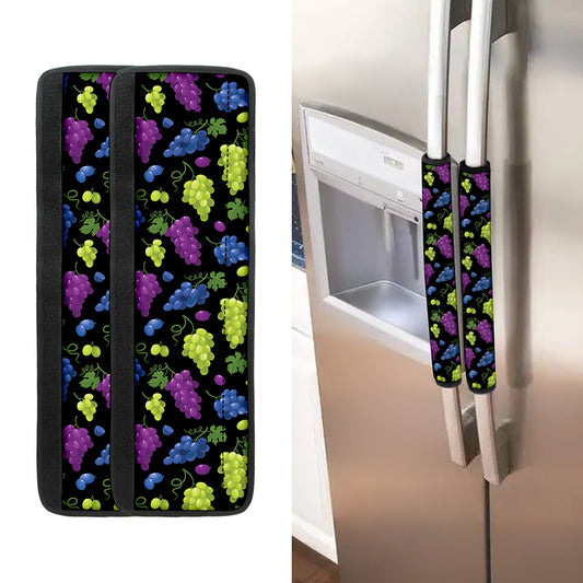 Colorful Grapes Pattern Print Refrigerator Handle Covers
