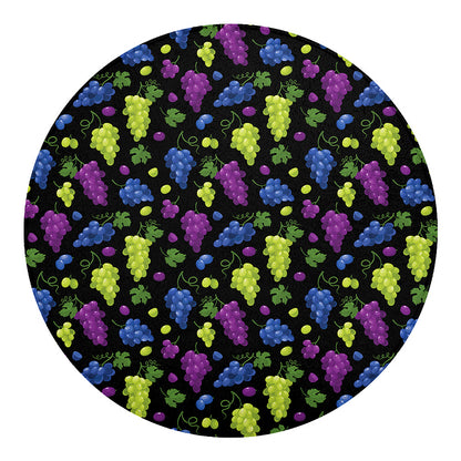 Colorful Grapes Pattern Print Round Blanket