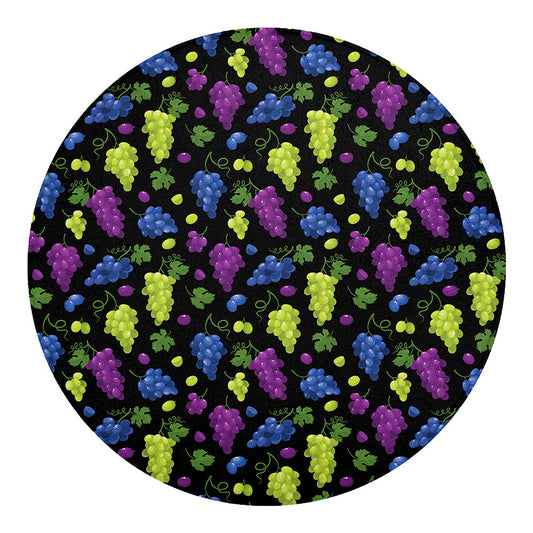 Colorful Grapes Pattern Print Round Blanket