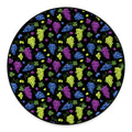 Colorful Grapes Pattern Print Round Floor Mat