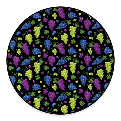 Colorful Grapes Pattern Print Round Floor Mat