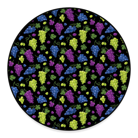 Colorful Grapes Pattern Print Round Floor Mat