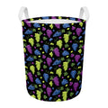 Colorful Grapes Pattern Print Round Laundry Basket