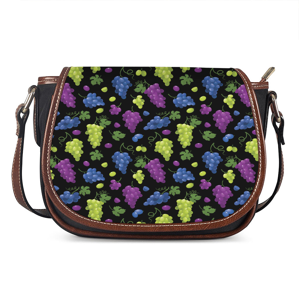 Colorful Grapes Pattern Print Saddle Bag