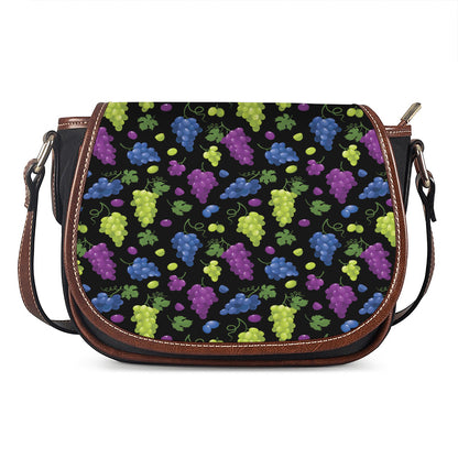 Colorful Grapes Pattern Print Saddle Bag
