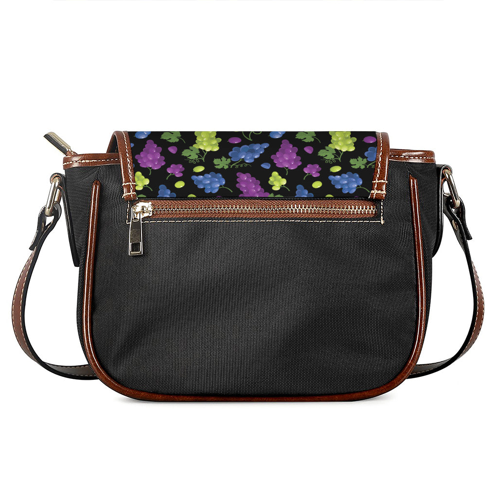 Colorful Grapes Pattern Print Saddle Bag