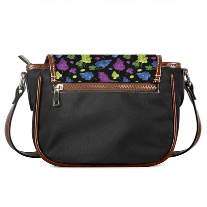 Colorful Grapes Pattern Print Saddle Bag