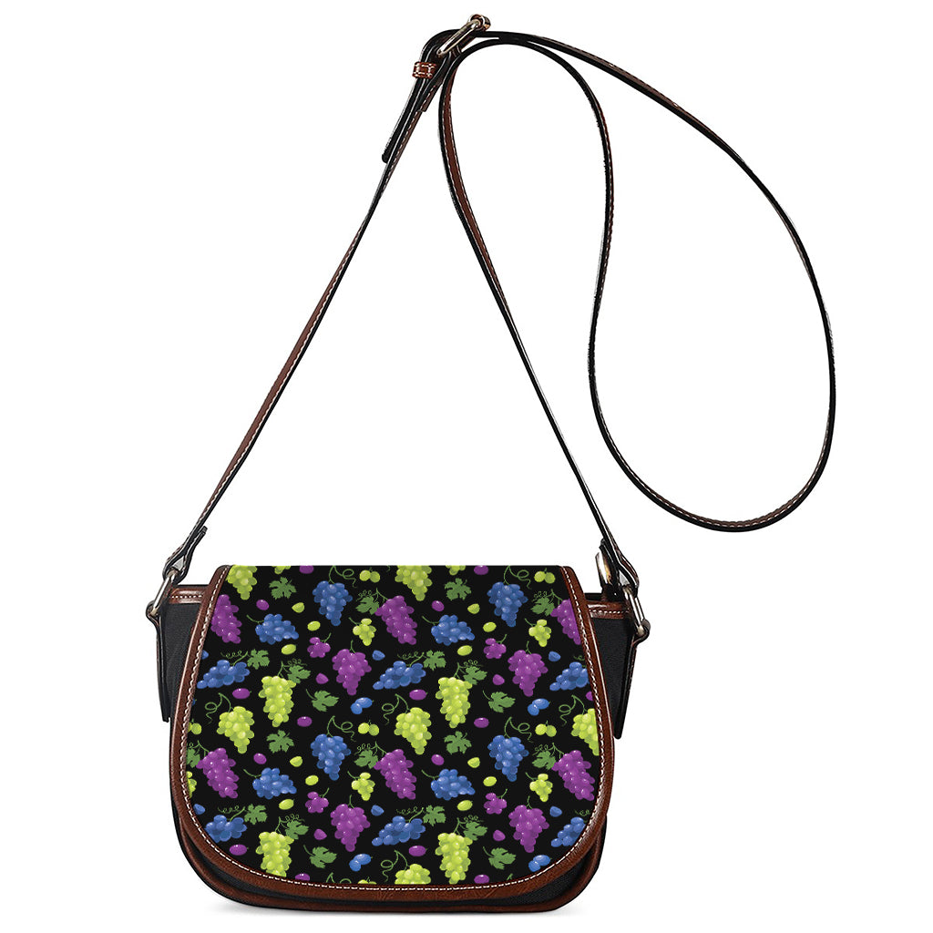 Colorful Grapes Pattern Print Saddle Bag