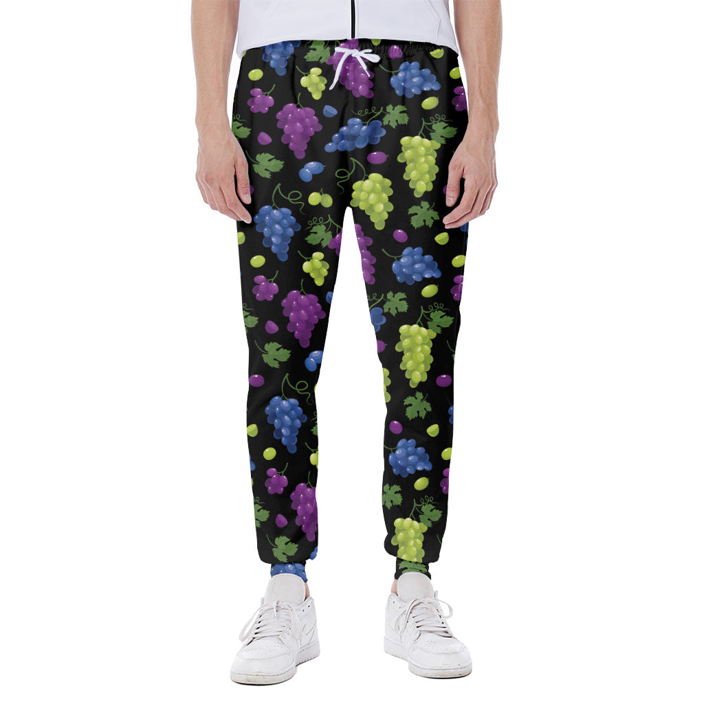 Colorful Grapes Pattern Print Scuba Joggers