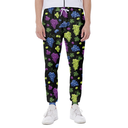 Colorful Grapes Pattern Print Scuba Joggers