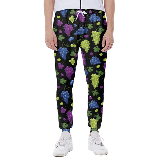 Colorful Grapes Pattern Print Scuba Joggers