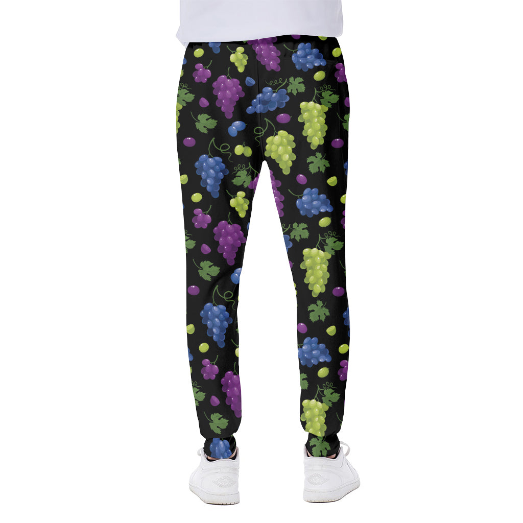 Colorful Grapes Pattern Print Scuba Joggers