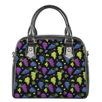 Colorful Grapes Pattern Print Shoulder Handbag