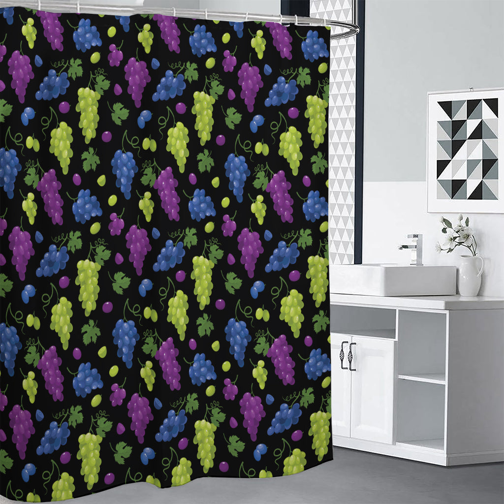 Colorful Grapes Pattern Print Shower Curtain