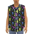 Colorful Grapes Pattern Print Sleeveless Baseball Jersey