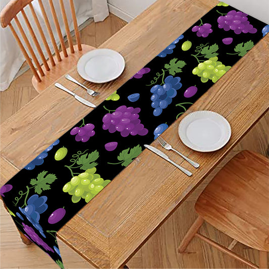 Colorful Grapes Pattern Print Table Runner