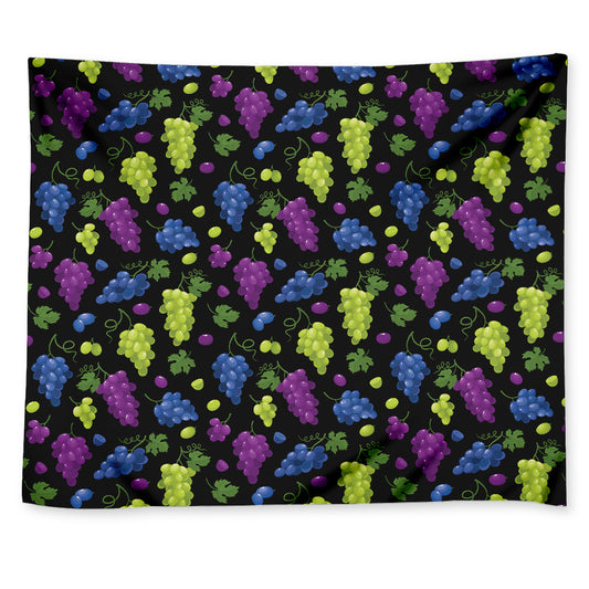 Colorful Grapes Pattern Print Tapestry