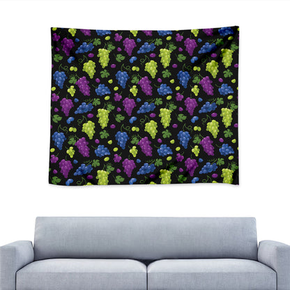Colorful Grapes Pattern Print Tapestry