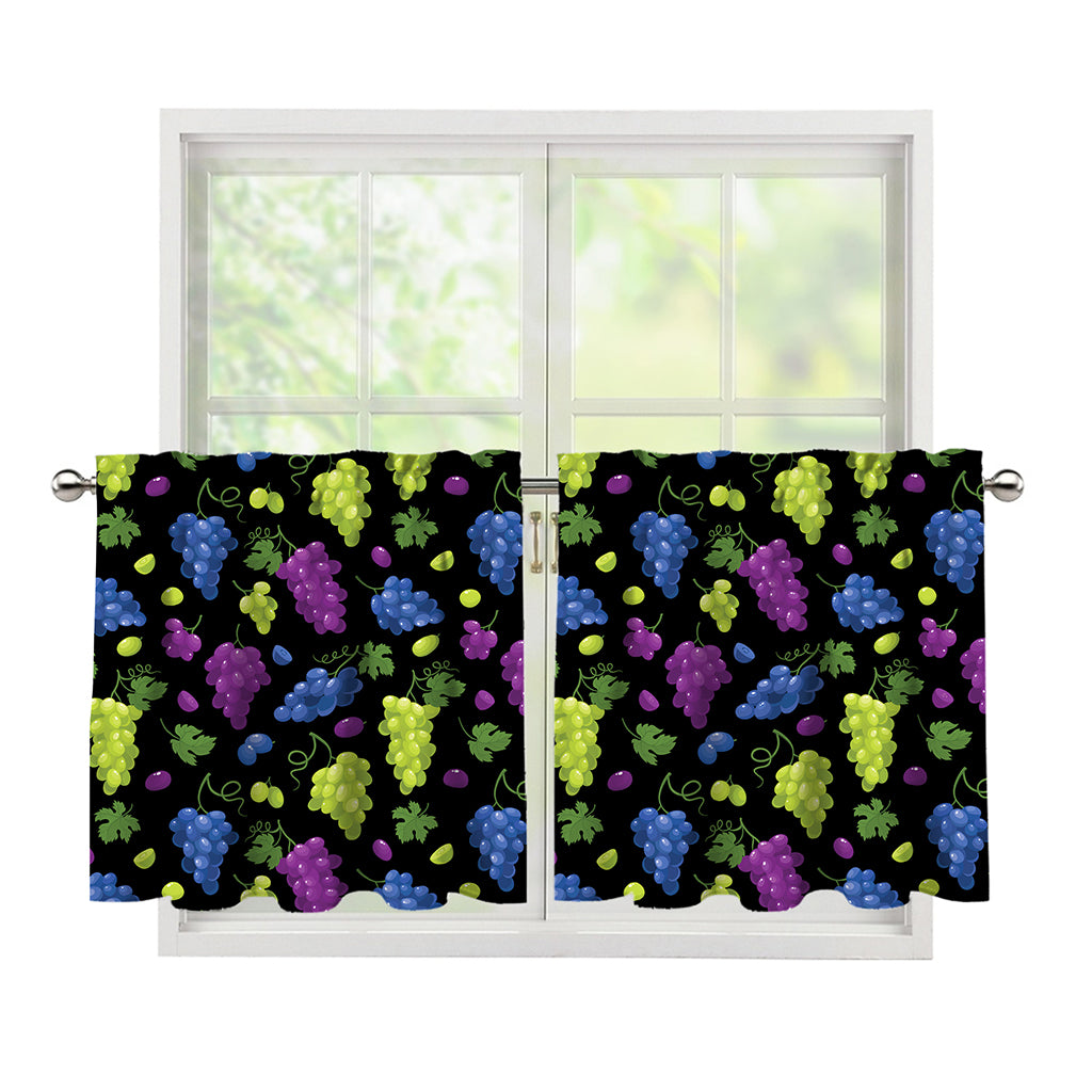 Colorful Grapes Pattern Print Tier Curtains