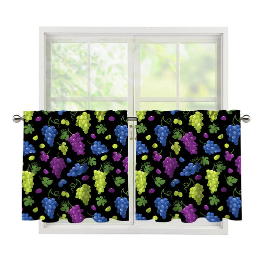 Colorful Grapes Pattern Print Tier Curtains