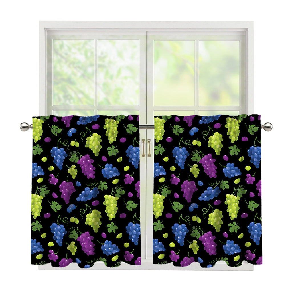 Colorful Grapes Pattern Print Tier Curtains