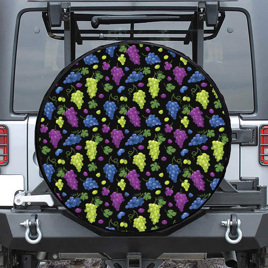 Colorful Grapes Pattern Print Tire Cover