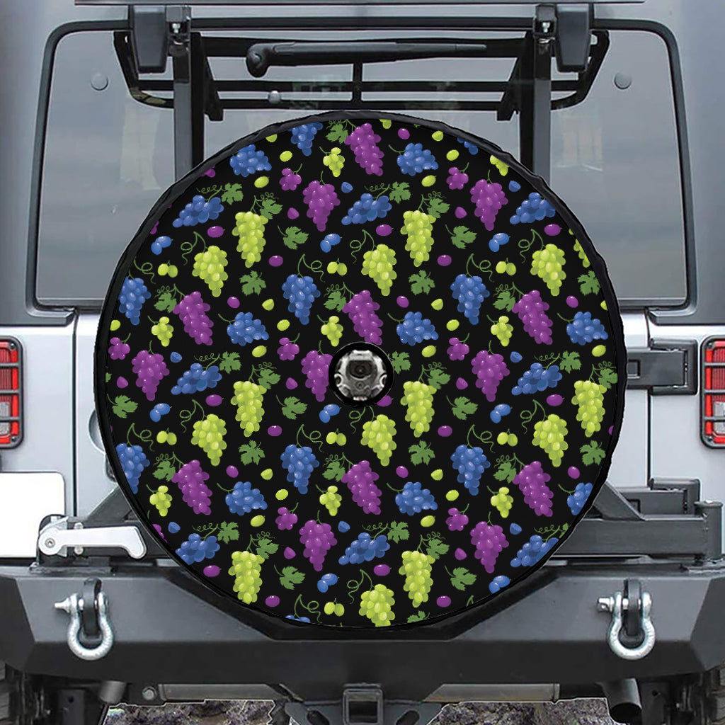 Colorful Grapes Pattern Print Tire Cover With Camera Hole