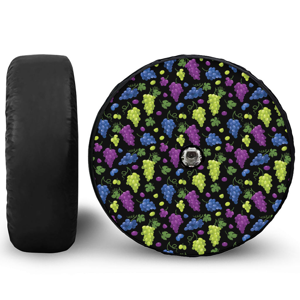 Colorful Grapes Pattern Print Tire Cover With Camera Hole