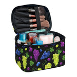 Colorful Grapes Pattern Print Travel Makeup Bag