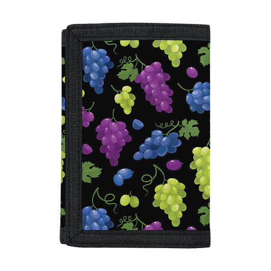 Colorful Grapes Pattern Print Trifold Wallet