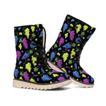 Colorful Grapes Pattern Print Winter Boots