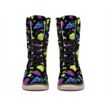 Colorful Grapes Pattern Print Winter Boots