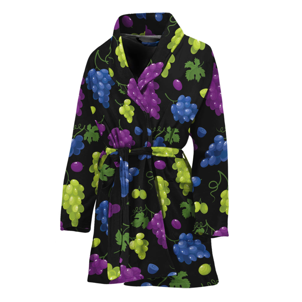 Colorful Grapes Pattern Print Women's Bathrobe