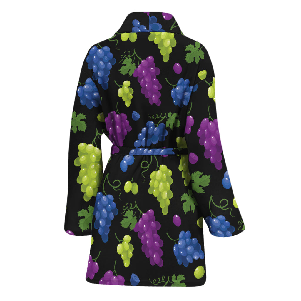 Colorful Grapes Pattern Print Women's Bathrobe