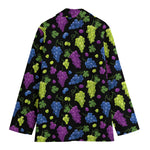 Colorful Grapes Pattern Print Women's Cotton Blazer