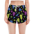 Colorful Grapes Pattern Print Women's Split Running Shorts