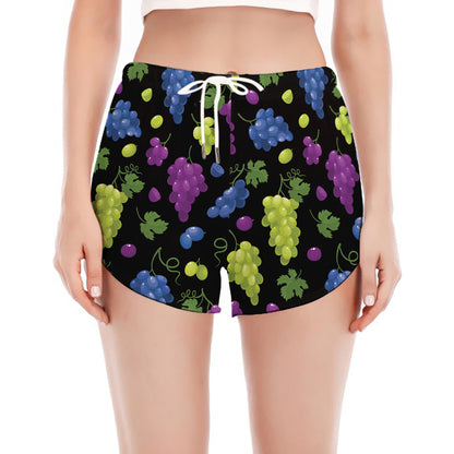 Colorful Grapes Pattern Print Women's Split Running Shorts